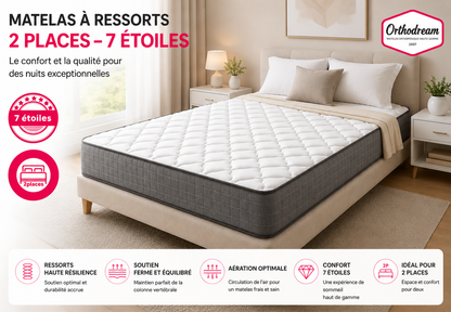 Matelas à Ressorts 2 Places 7 étoiles