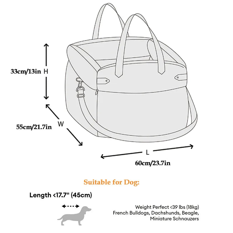 Dog Car Seat with Safety Belt Winter Season Luxury Dog Car Seat Dog Beds for Outdoor Travel Pet Carrier Pet Carrier Bag